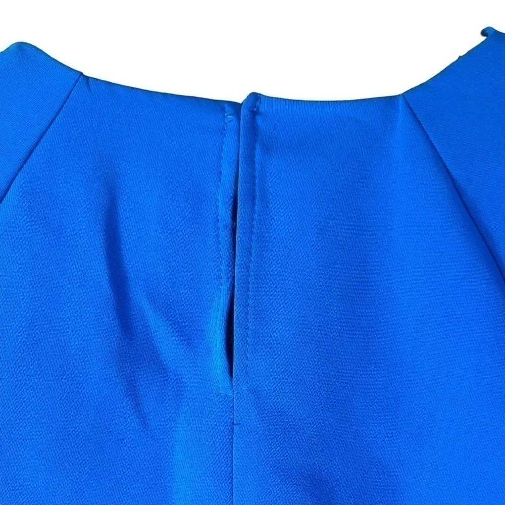 ZARA electric blue front crossover cropped blouse long sleeve keyhole size XS - Picture 6 of 14